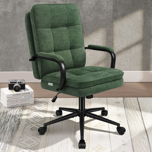 ALFORDSON Office Chair Ergonomic Executive Computer Work Seat Chenille Green