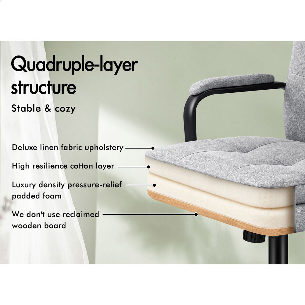 ALFORDSON Office Chair Ergonomic Executive Computer Work Seat Fabric Grey