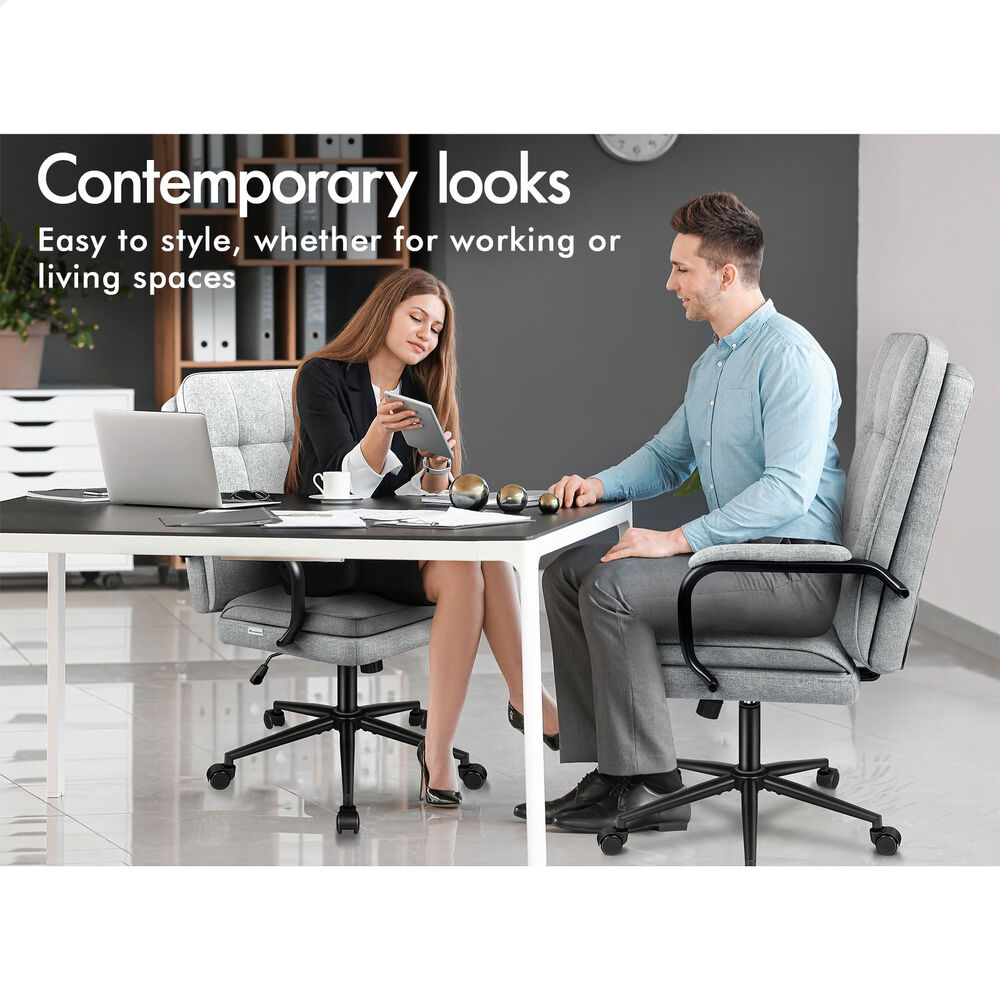 ALFORDSON Office Chair Ergonomic Executive Computer Work Seat Fabric Grey