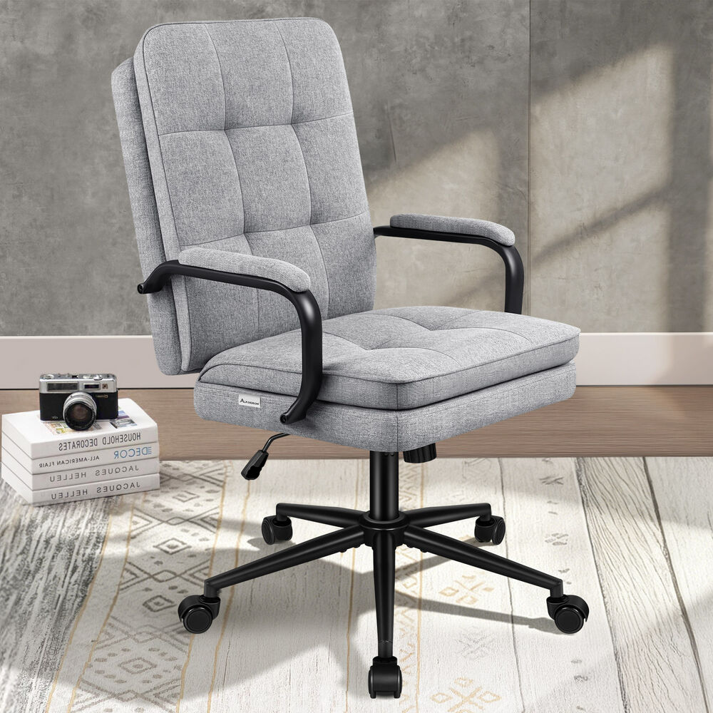 ALFORDSON Office Chair Ergonomic Executive Computer Work Seat Fabric Grey