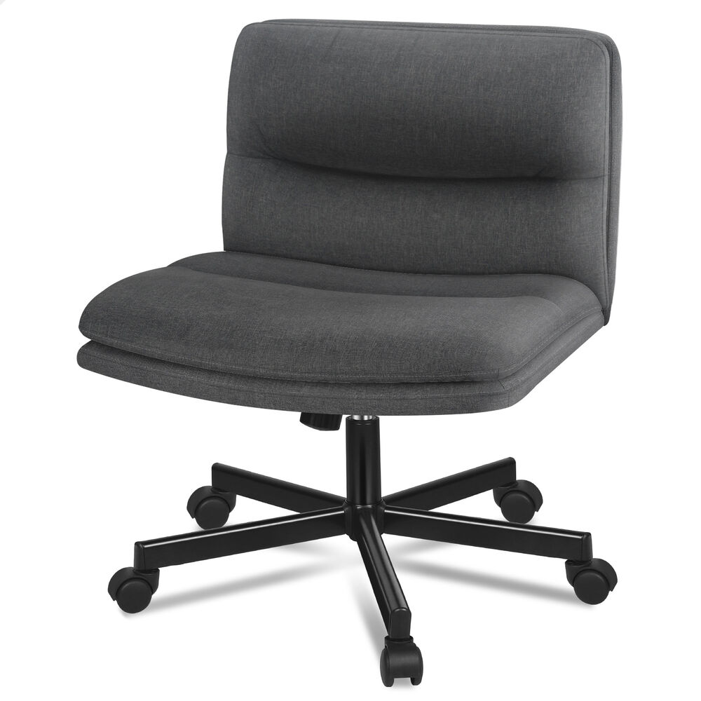 ALFORDSON Desk Chair Office Computer Armless Wide Seat Mid Back Fabric Grey