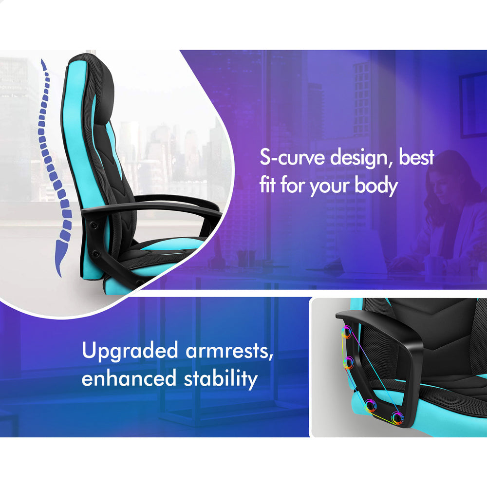 ALFORDSON Gaming Chair Office Executive Cyan
