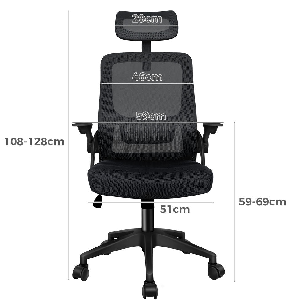 ALFORDSON Mesh Office Chair Executive Fabric Seat Tilt Gaming All Black