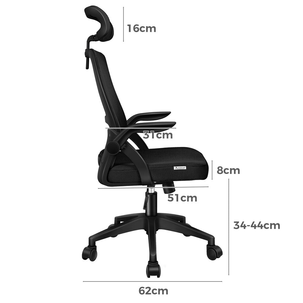 ALFORDSON Mesh Office Chair Executive Fabric Seat Tilt Gaming All Black