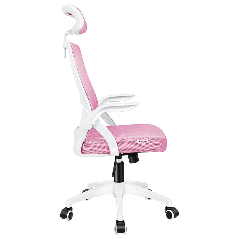 ALFORDSON Mesh Office Chair Executive Fabric Seat Tilt Gaming White & Pink
