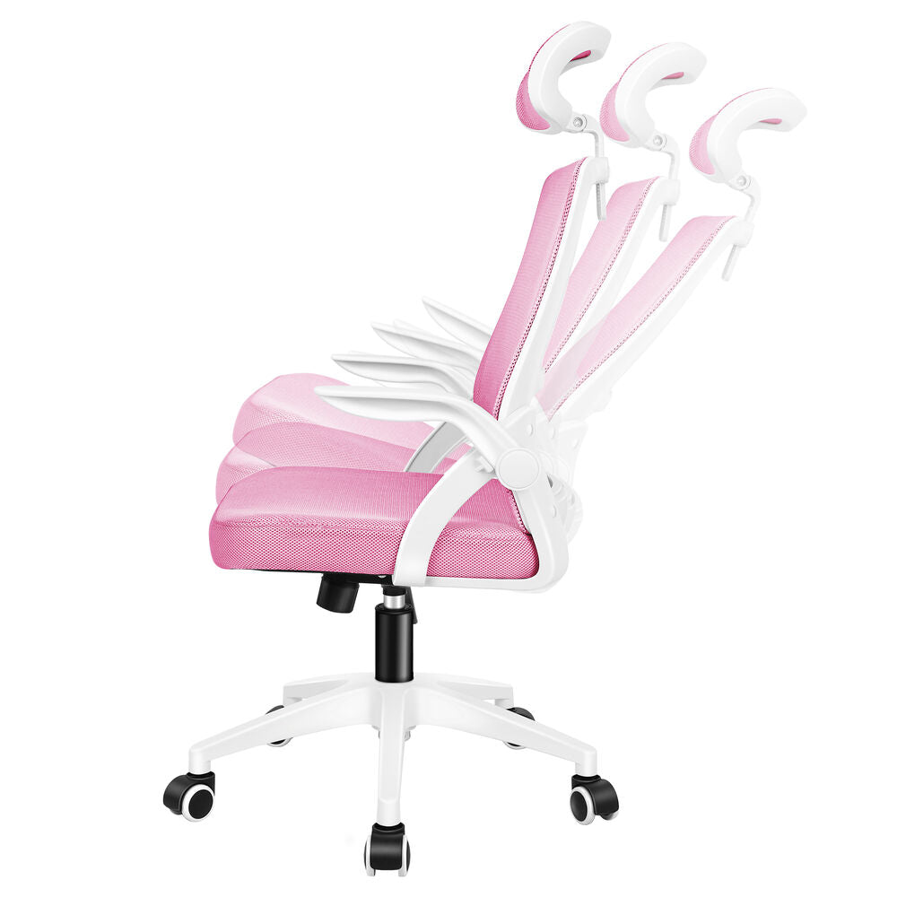 ALFORDSON Mesh Office Chair Executive Fabric Seat Tilt Gaming White & Pink