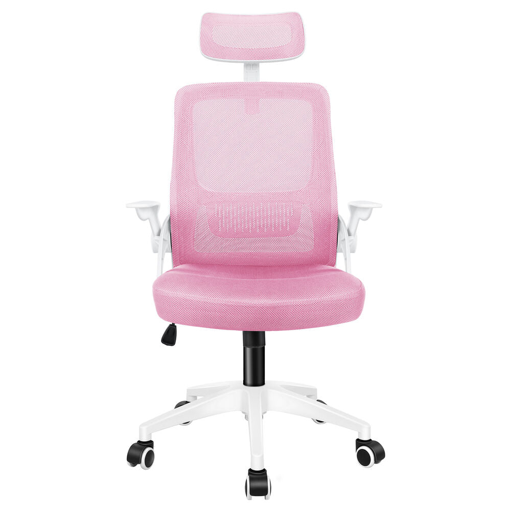ALFORDSON Mesh Office Chair Executive Fabric Seat Tilt Gaming White & Pink