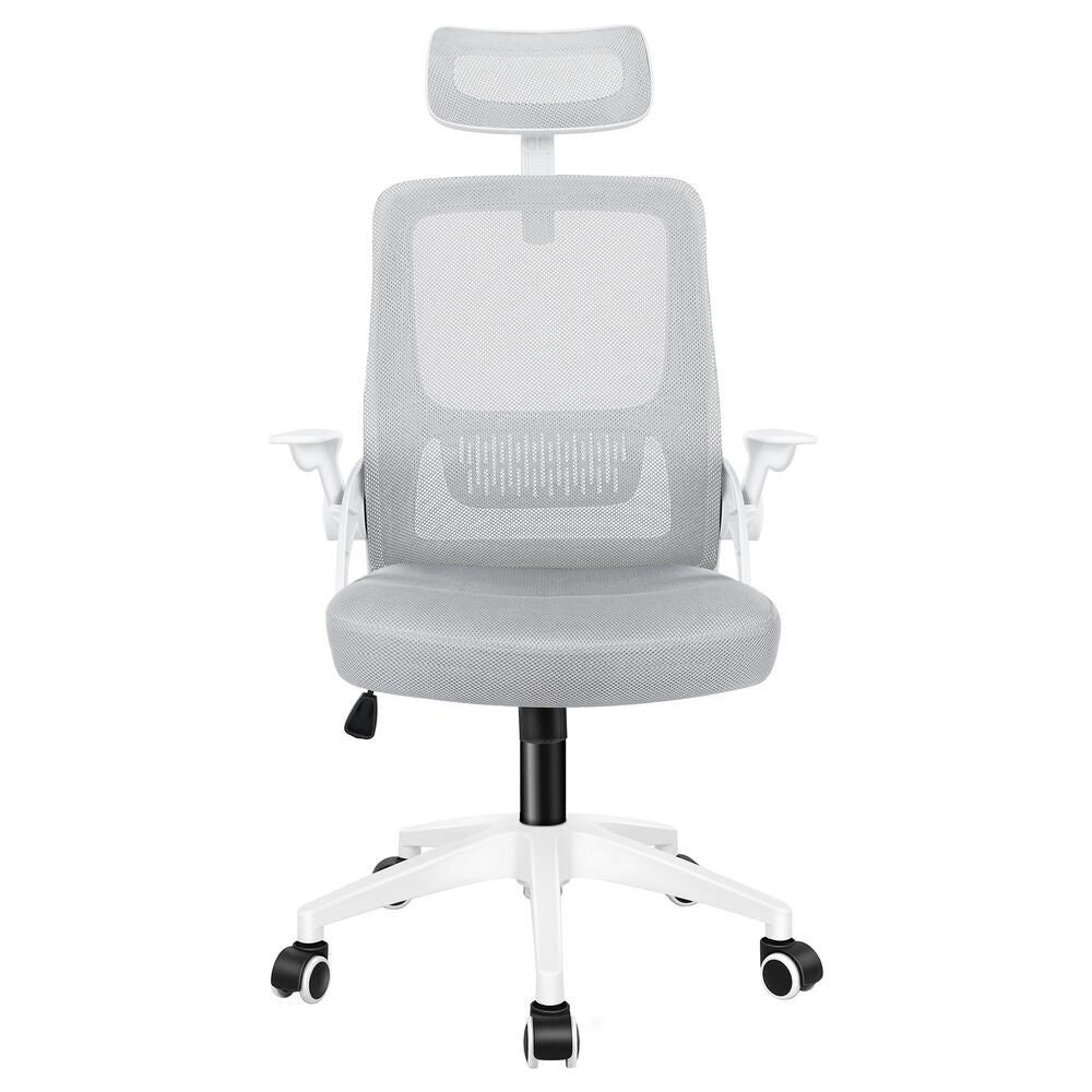 ALFORDSON Mesh Office Chair Executive Fabric Seat Tilt Gaming White & Grey