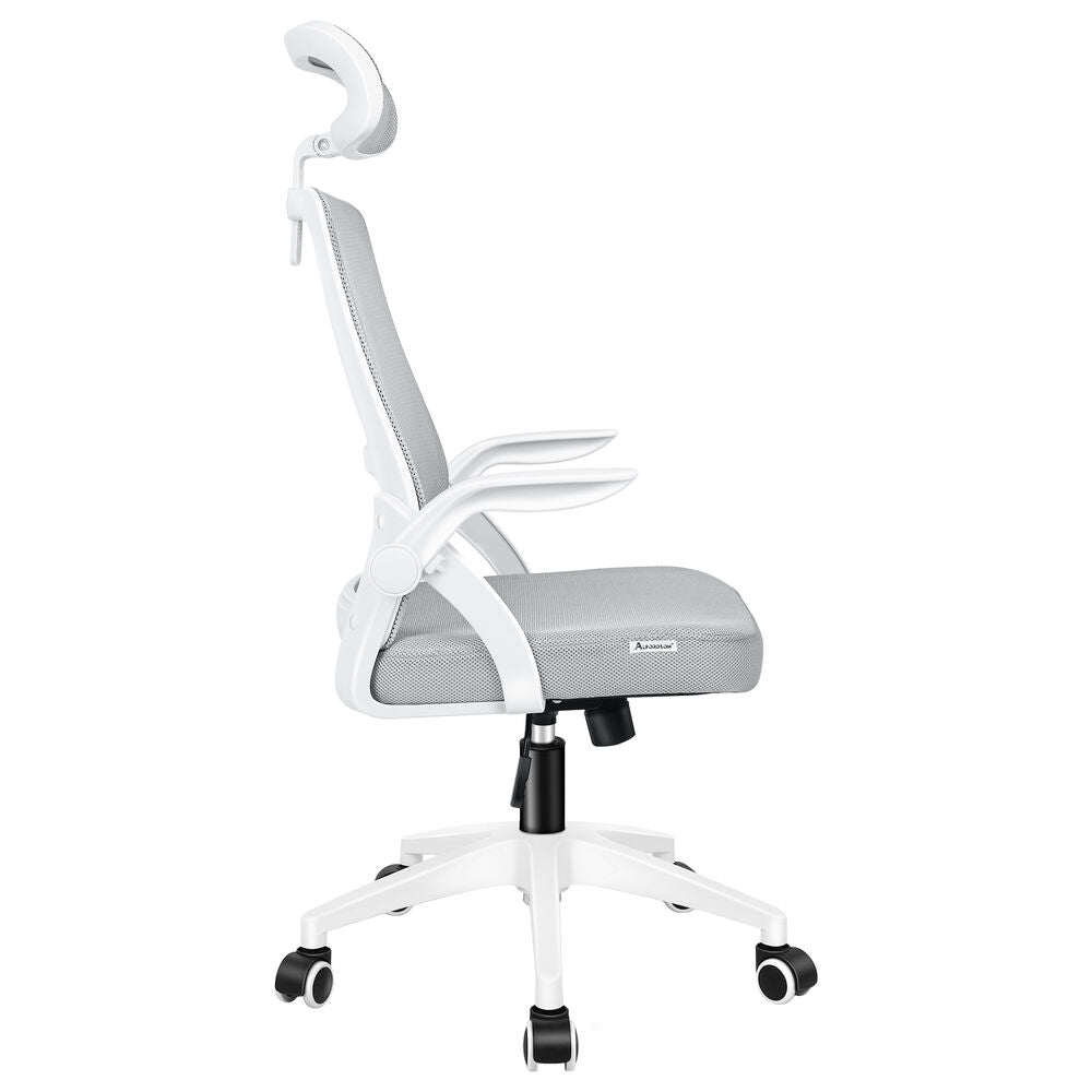 ALFORDSON Mesh Office Chair Executive Fabric Seat Tilt Gaming White & Grey
