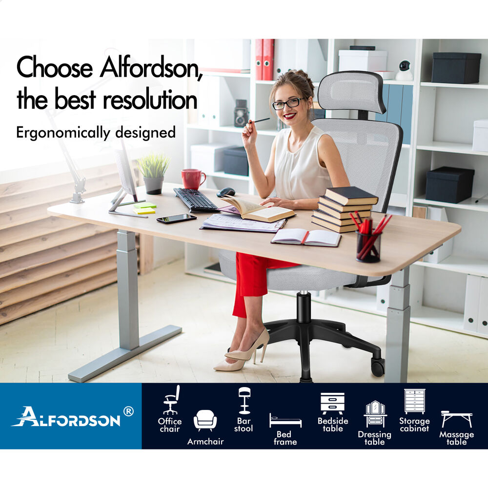 ALFORDSON Mesh Office Chair Executive Seat Tilt Fabric Gaming Racing Computer