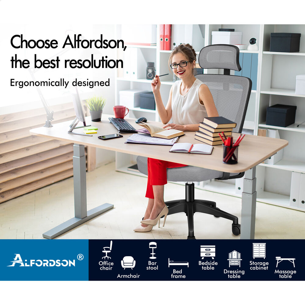 ALFORDSON Mesh Office Chair Executive Seat Tilt Fabric Gaming Racing Computer