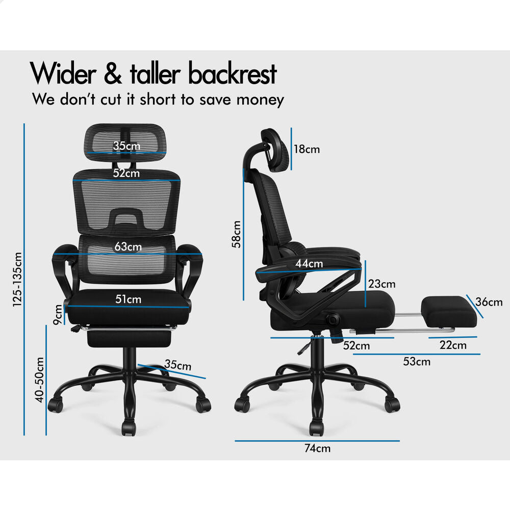 ALFORDSON Mesh Office Chair Racing Ergonomic Executive Computer Recliner Work