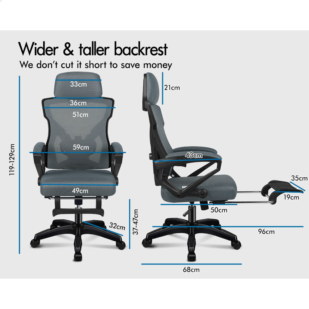 ALFORDSON Office Desk Chair Mesh Executive Computer Fabric Seat Recliner Work