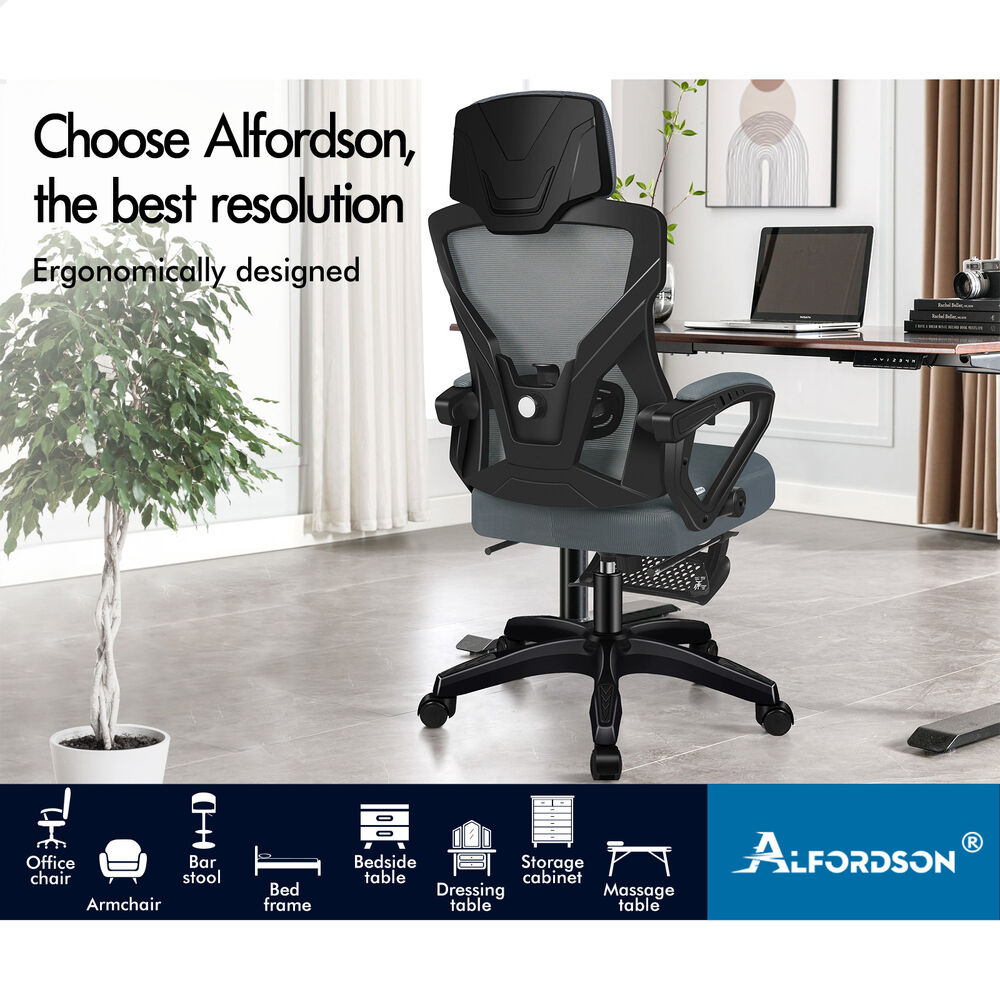 ALFORDSON Office Desk Chair Mesh Executive Computer Fabric Seat Recliner Work