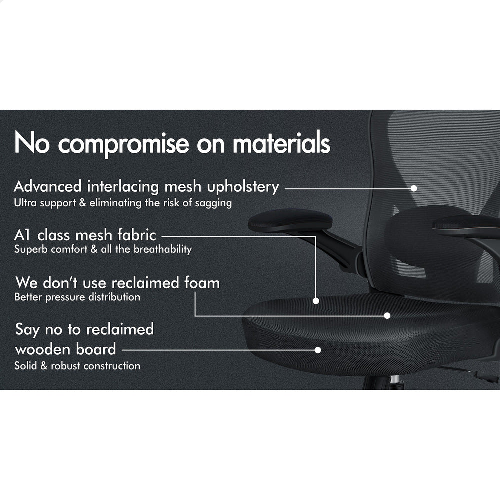 ALFORDSON Mesh Office Chair Executive Fabric Tilt Black