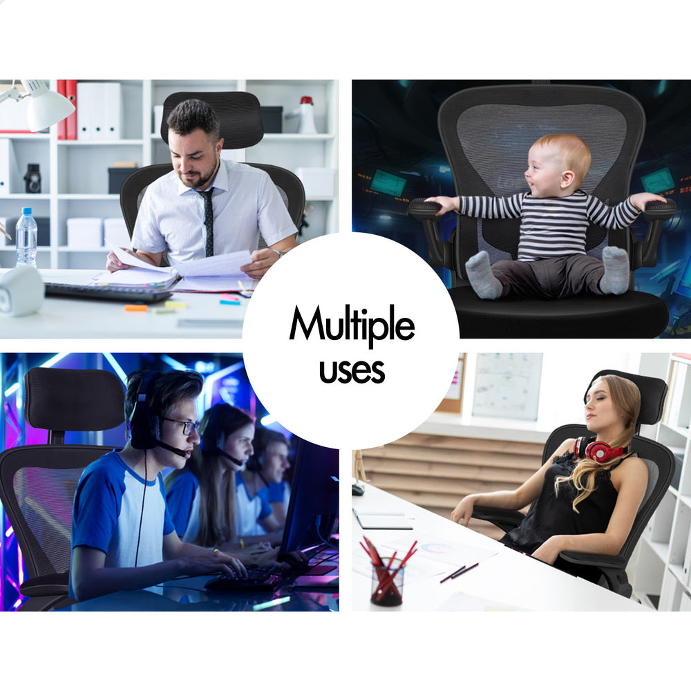 ALFORDSON Mesh Office Chair Executive Fabric Tilt Black