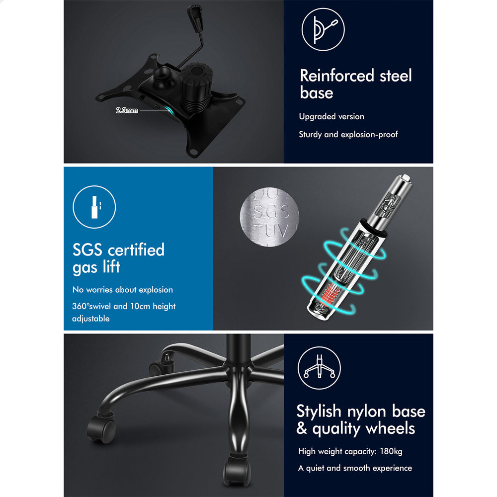 ALFORDSON Mesh Office Chair Executive Fabric Tilt Black