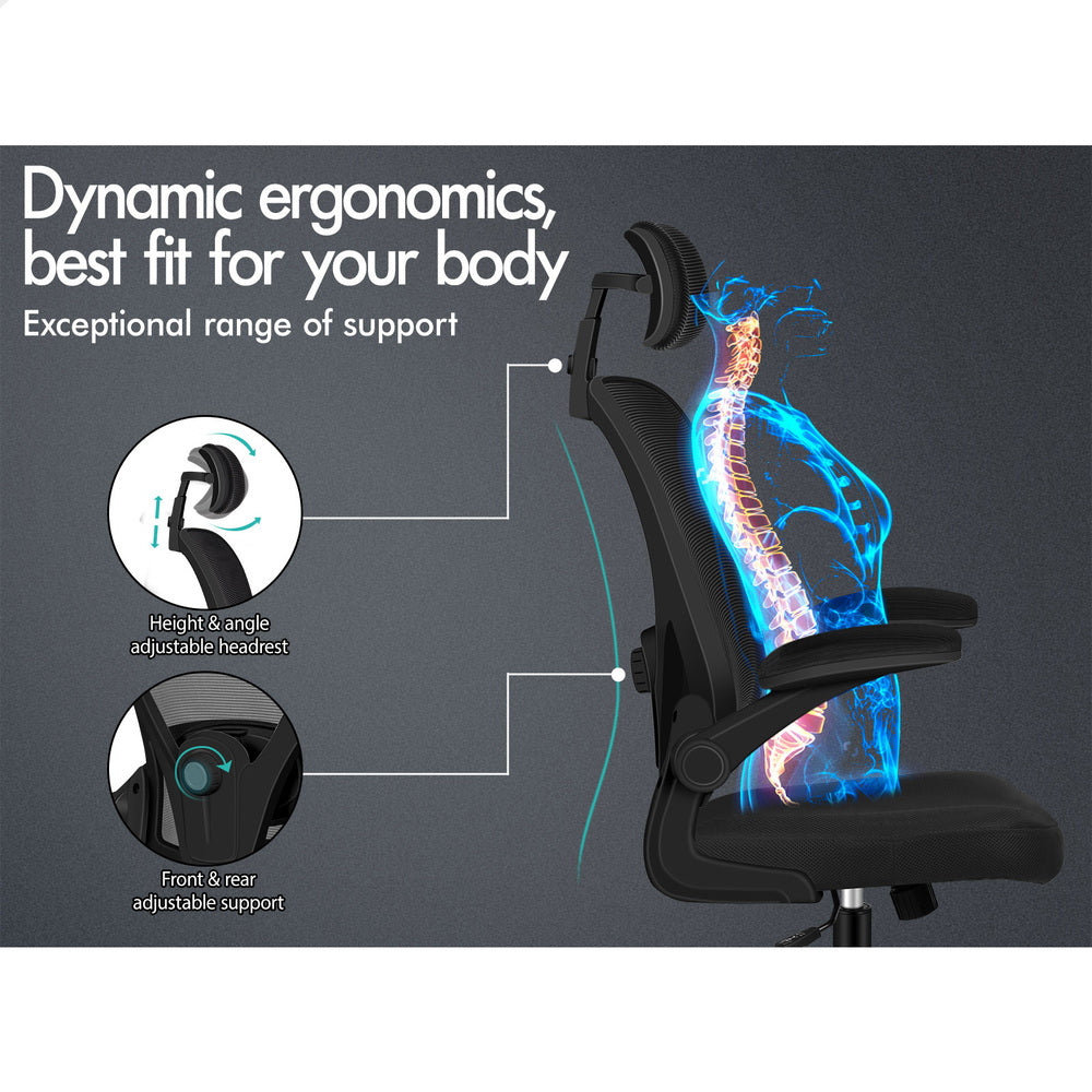 ALFORDSON Mesh Office Chair Executive Fabric Tilt Black