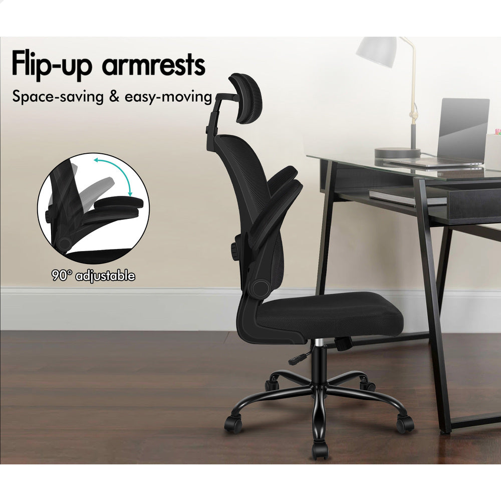 ALFORDSON Mesh Office Chair Executive Fabric Tilt Black