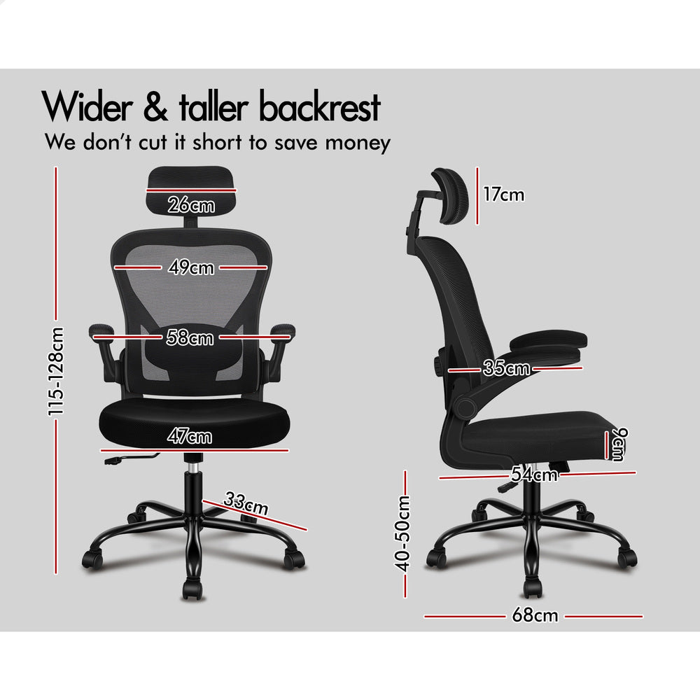 ALFORDSON Mesh Office Chair Executive Fabric Tilt Black