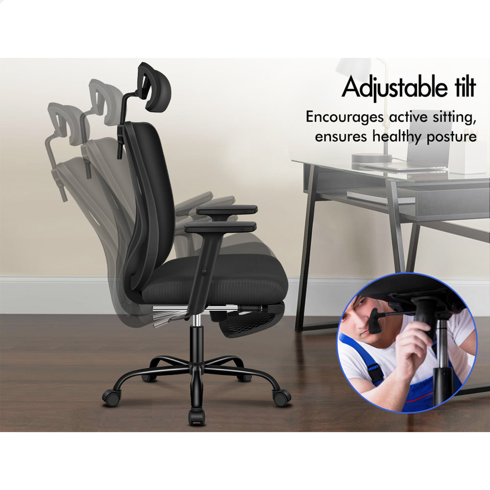 ALFORDSON Mesh Office Chair Ergonomic Executive Seat All Black