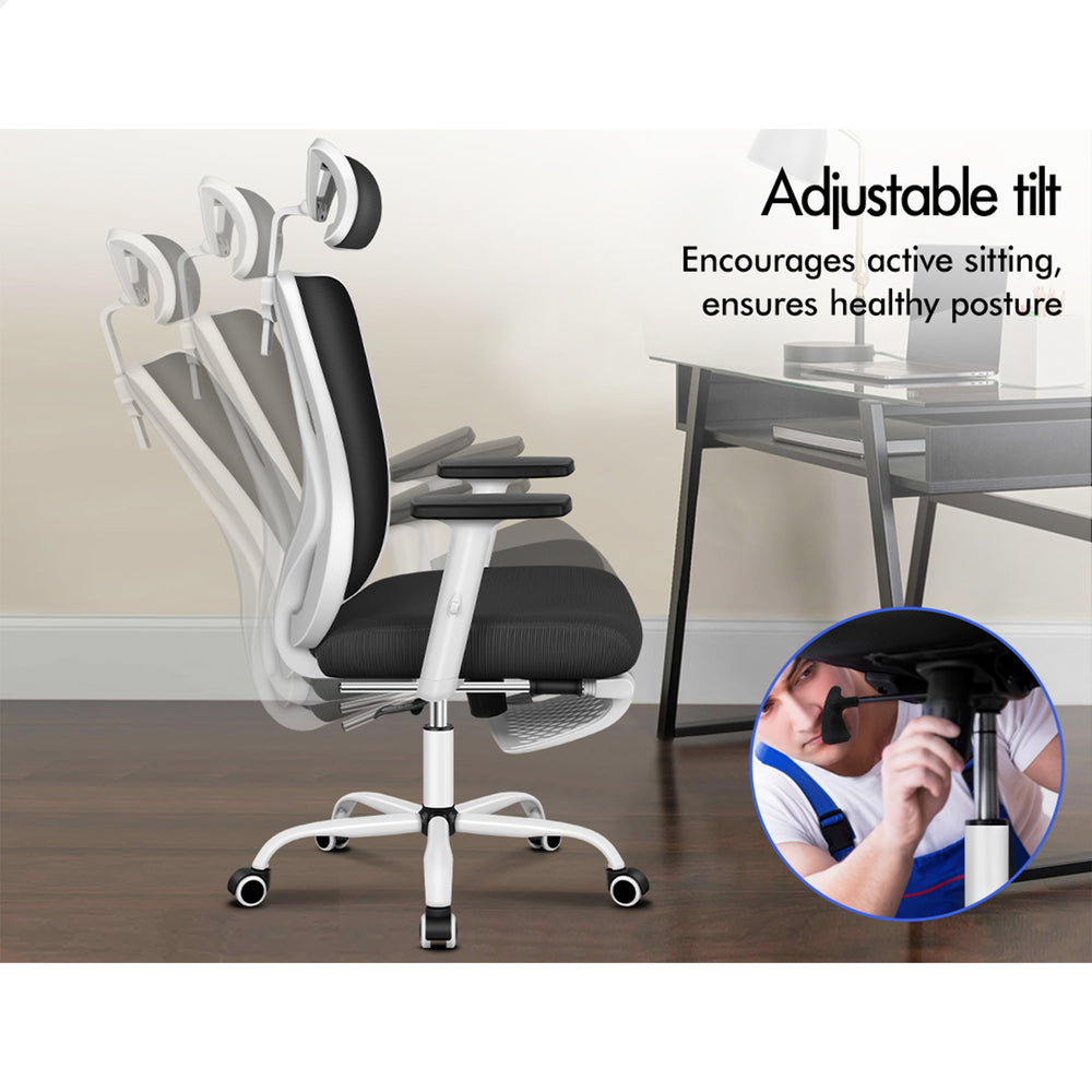 ALFORDSON Mesh Office Chair Ergonomic Executive Seat Black White