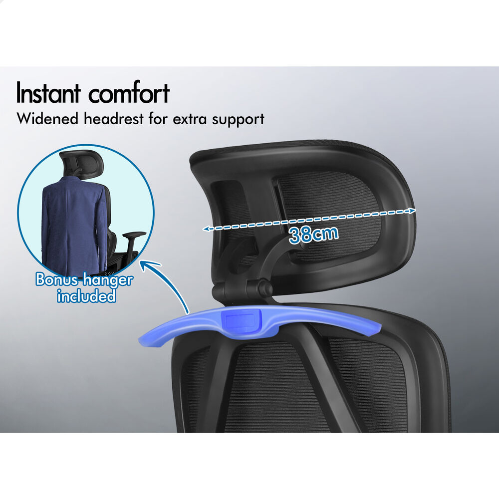 ALFORDSON Ergonomic Office Chair Mesh Seat Desk Computer Gaming All Black
