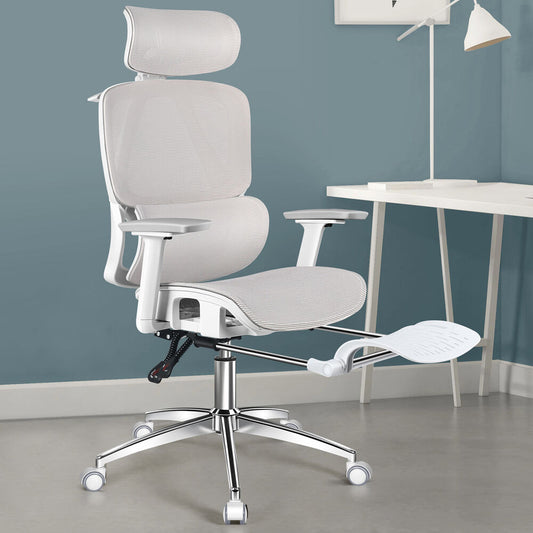 ALFORDSON Ergonomic Office Chair Mesh Seat Desk Computer Gaming White & Grey