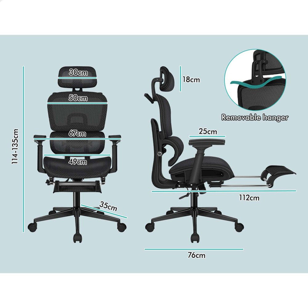 ALFORDSON Ergonomic Office Chair Mesh Executive Black