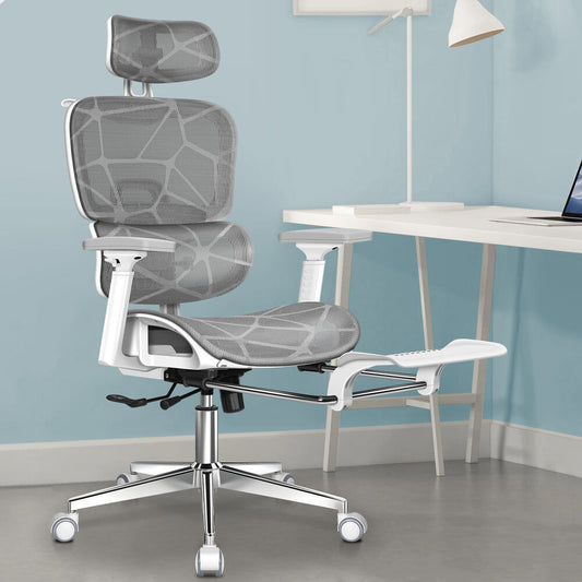 ALFORDSON Ergonomic Office Chair Mesh Executive Grey White