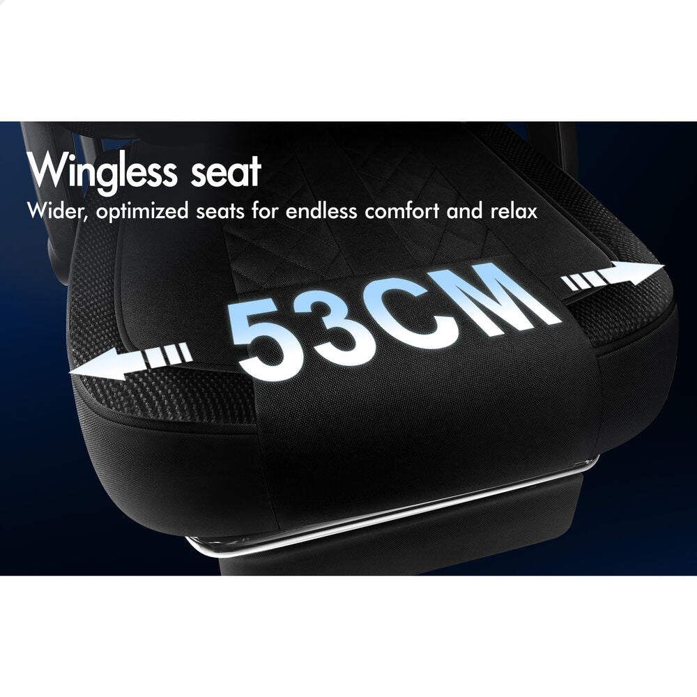 ALFORDSON Gaming Chair Office Massage 12 RGB LED Computer Fabric Black