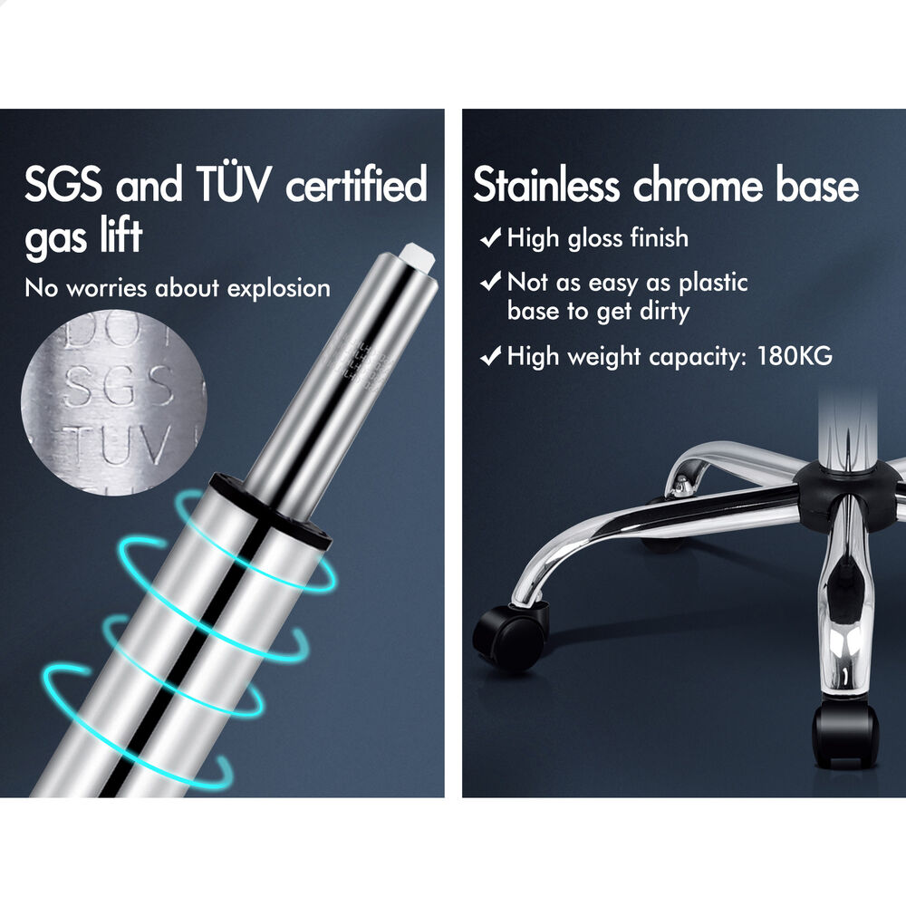 ALFORDSON Office Chair Executive Computer Gaming Racer Fabric Work Seat Grey