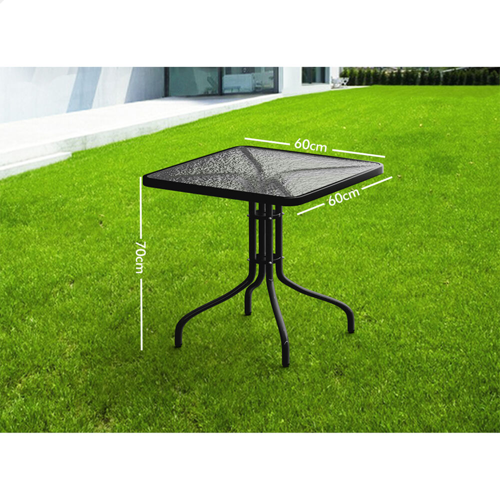 ALFORDSON Outdoor Furniture Patio Coffee Side Table Garden 60CM Square Black