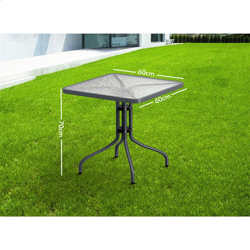 ALFORDSON Outdoor Furniture Patio Coffee Side Table Garden 60CM Square Grey