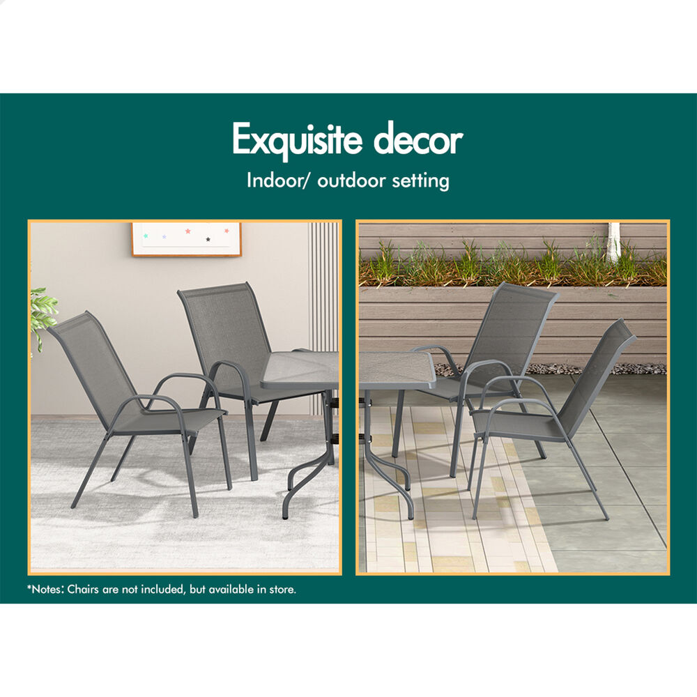 ALFORDSON Outdoor Furniture Patio Coffee Side Table Garden 60CM Square Grey