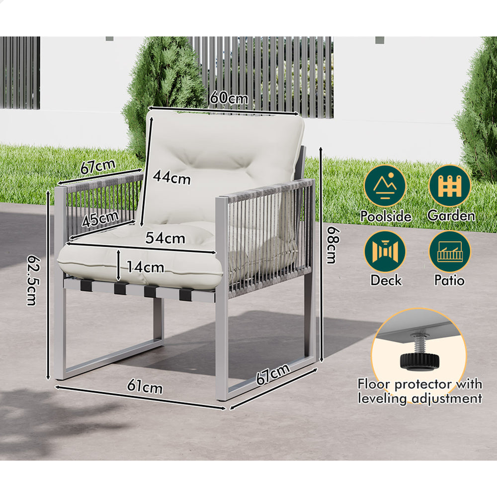 ALFORDSON Outdoor Furniture 2x Lounge Chairs Patio Garden Armchair Rattan Chair Beige