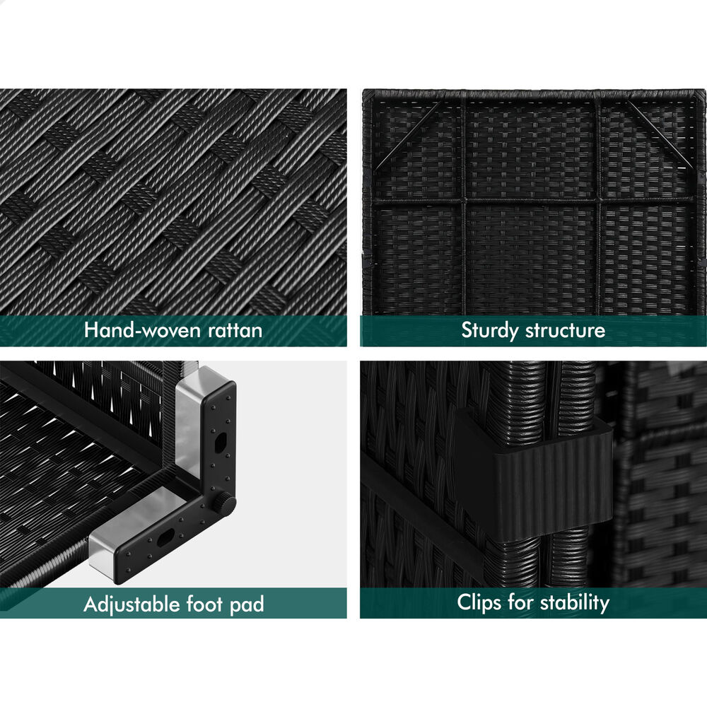 ALFORDSON 6 Seater Outdoor Lounge Setting 7PCS Sofa Set Furniture Patio Black