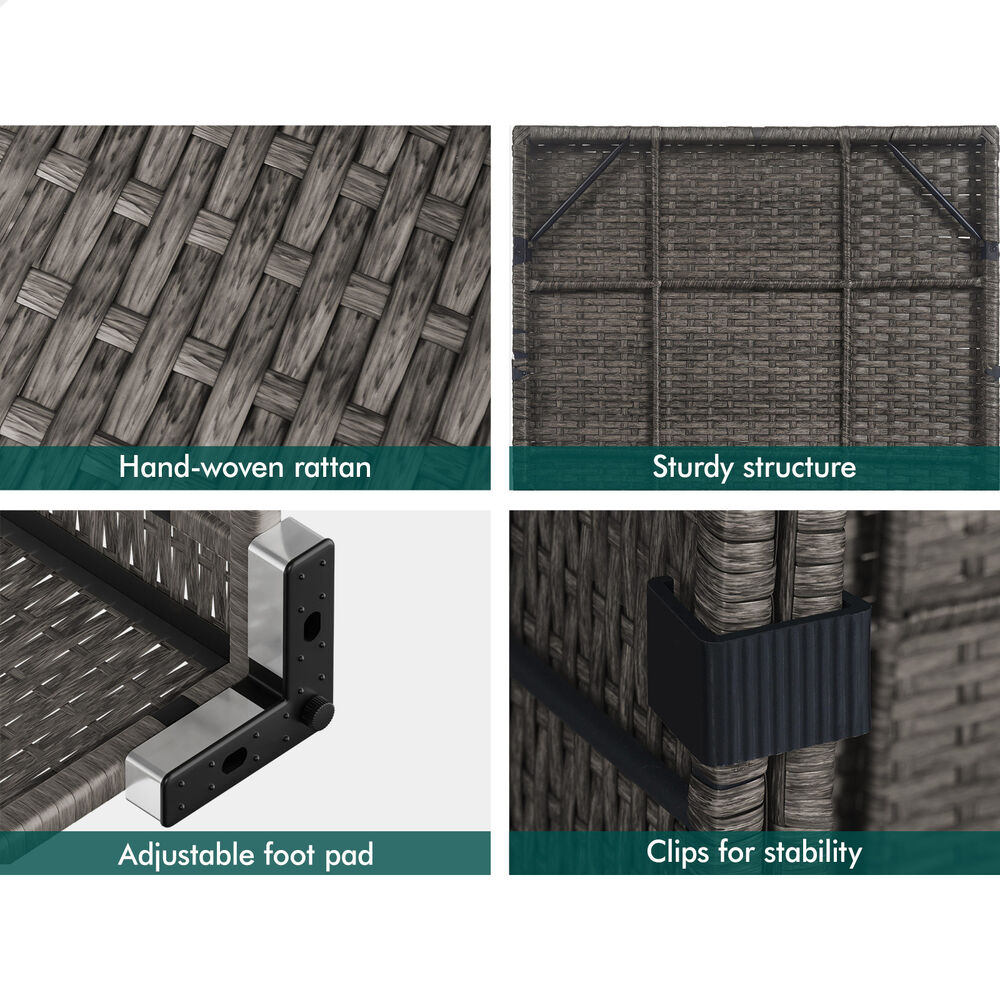 ALFORDSON 6 Seater Outdoor Lounge Setting 7PCS Sofa Set Furniture Dark Grey