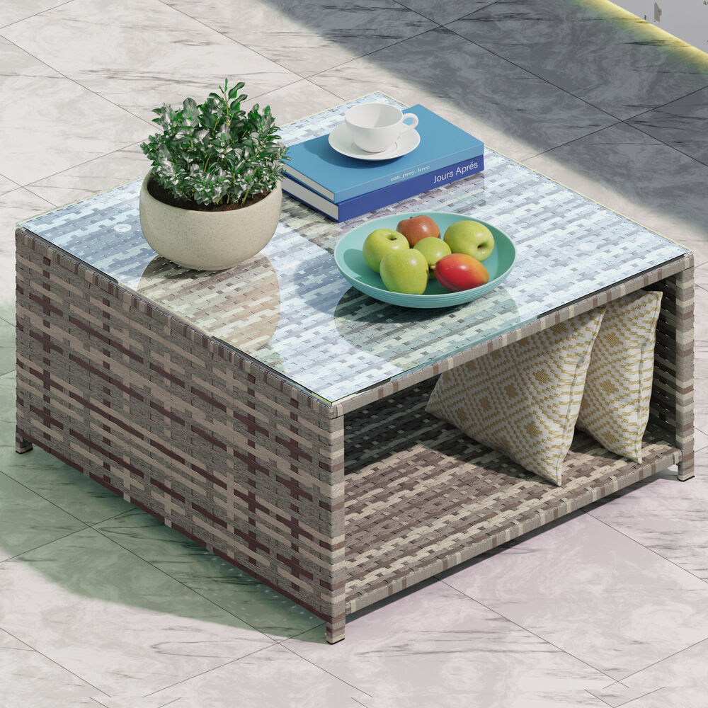ALFORDSON 6 Seater Outdoor Lounge Setting 7PCS Sofa Set Furniture Light Grey