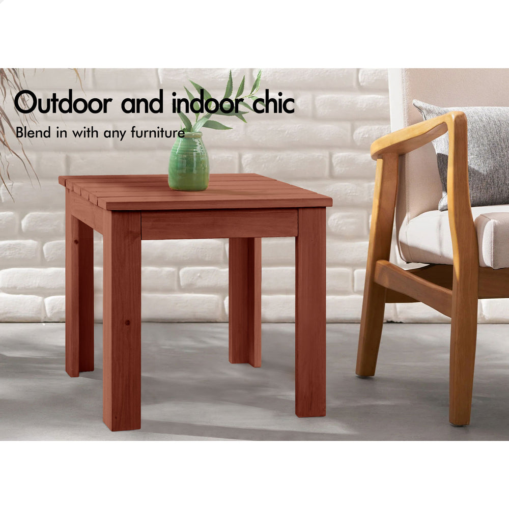 ALFORDSON Adirondack Chair Table 2PCS Set Wooden Outdoor Furniture Beach Brown