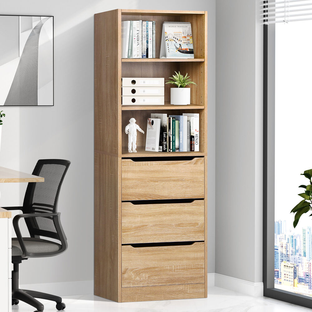 ALFORDSON Chest of 3 Drawers Office Storage Cabinet Tallboy Bedroom Wood