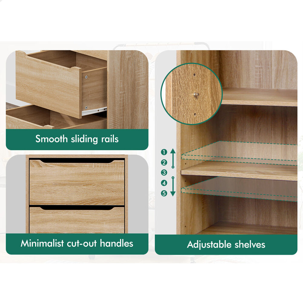 ALFORDSON Chest of 3 Drawers Office Storage Cabinet Tallboy Bedroom Wood