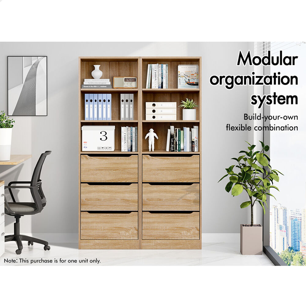 ALFORDSON Chest of 3 Drawers Office Storage Cabinet Tallboy Bedroom Wood