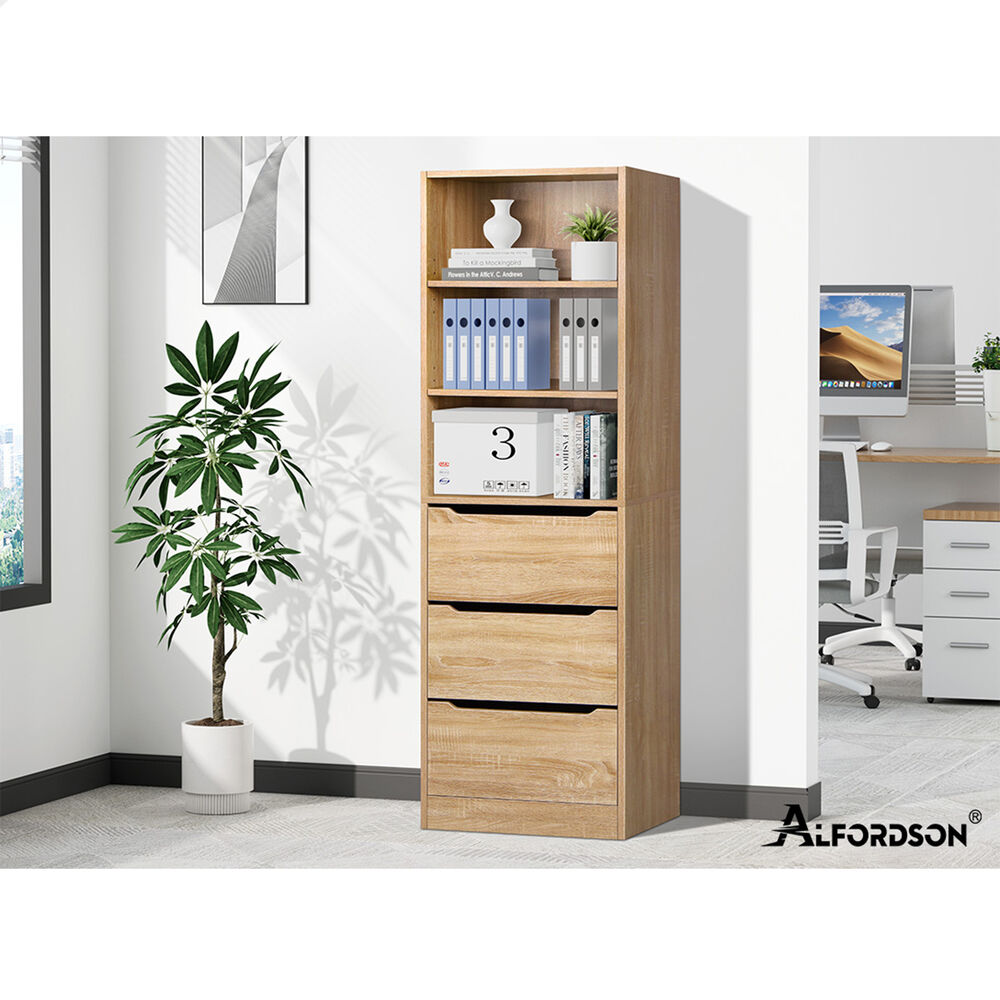 ALFORDSON Chest of 3 Drawers Office Storage Cabinet Tallboy Bedroom Wood
