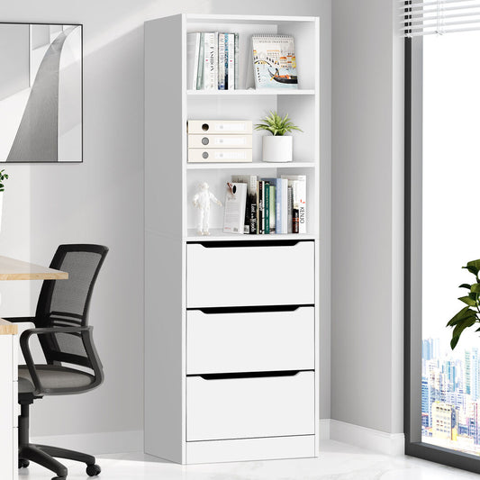 ALFORDSON Chest of 3 Drawers Office Storage Cabinet Tallboy Bedroom White