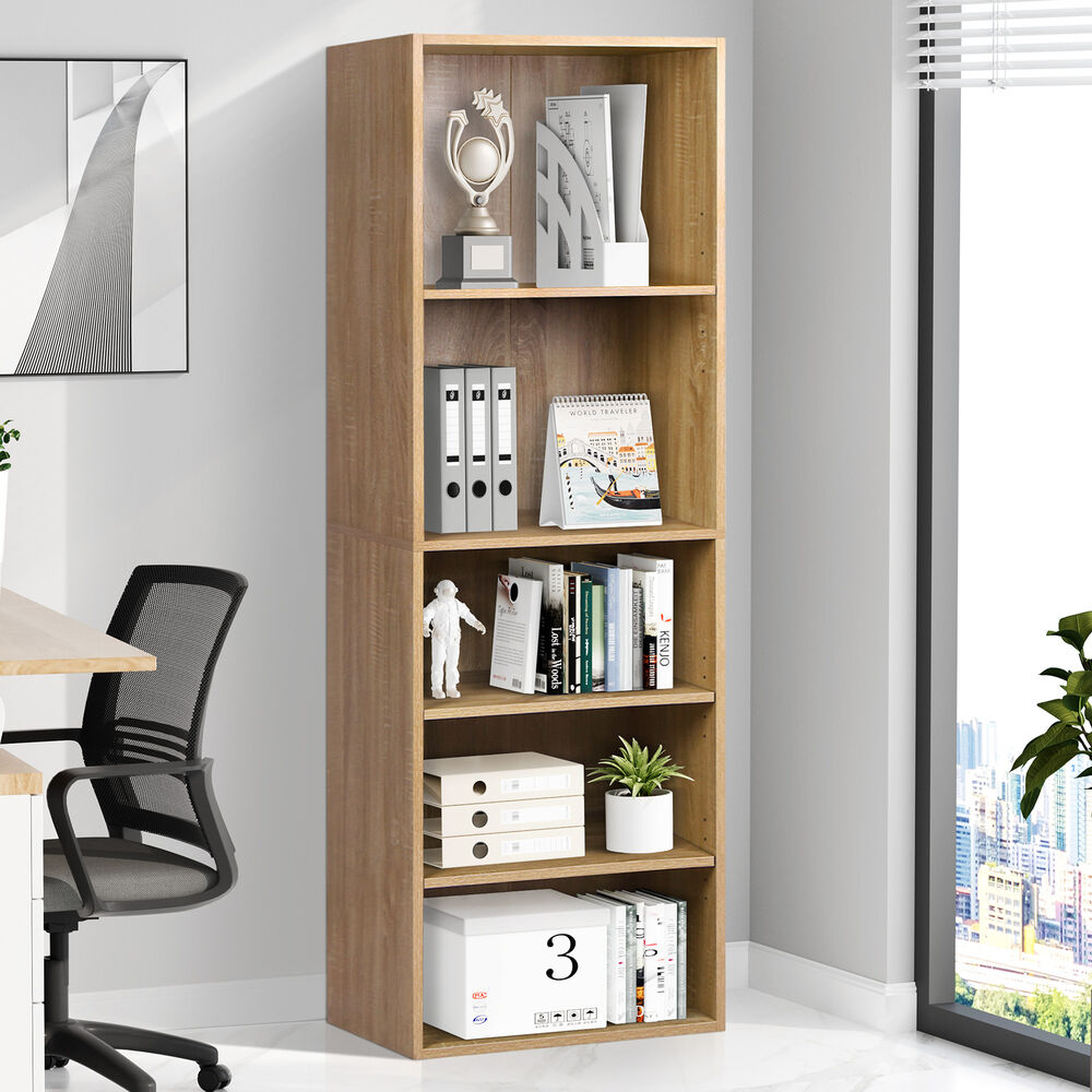 ALFORDSON Office Storage Cabinet 5 Shelves Bookcase Tallboy Bedroom Wood