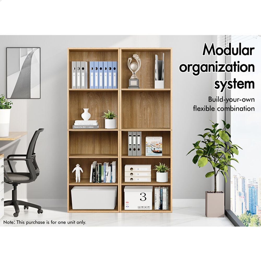 ALFORDSON Office Storage Cabinet 5 Shelves Bookcase Tallboy Bedroom Wood