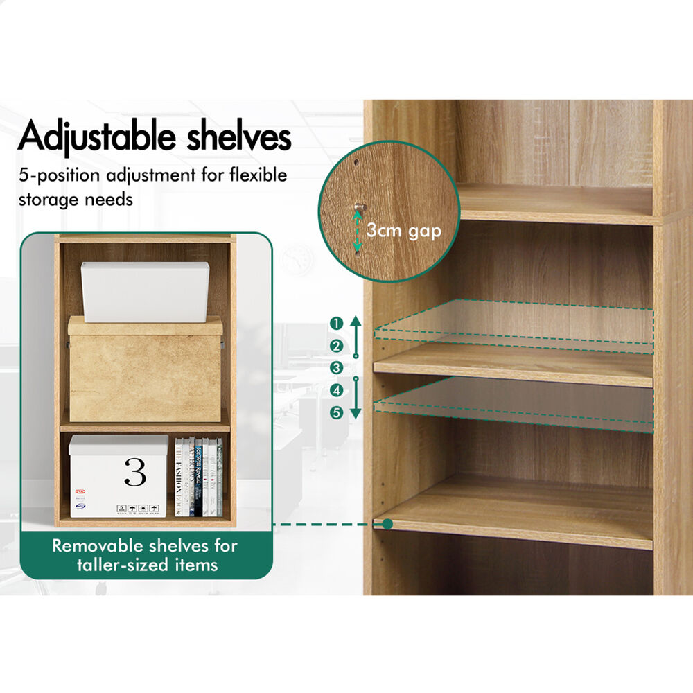 ALFORDSON Office Storage Cabinet 5 Shelves Bookcase Tallboy Bedroom Wood