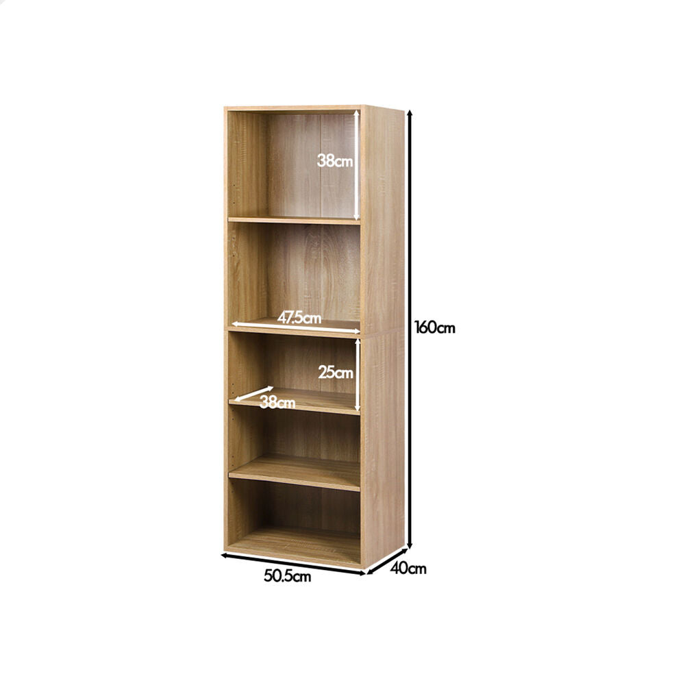 ALFORDSON Office Storage Cabinet 5 Shelves Bookcase Tallboy Bedroom Wood