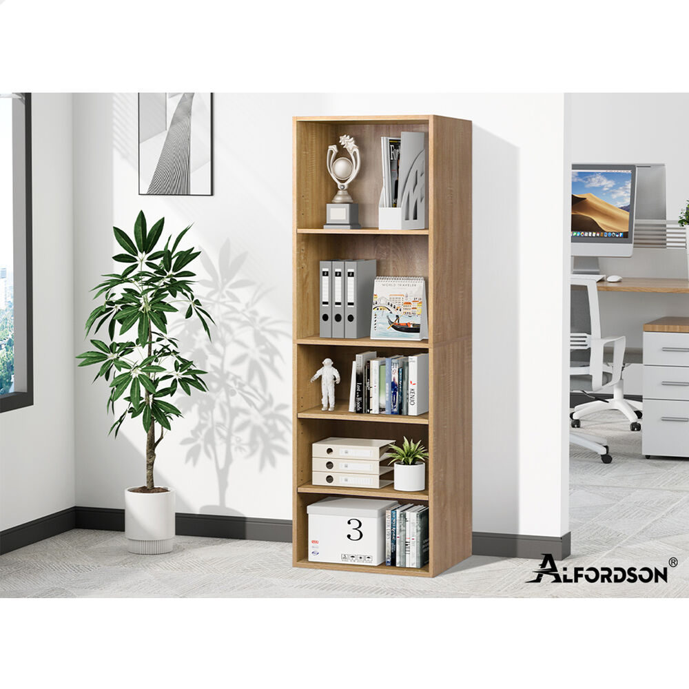 ALFORDSON Office Storage Cabinet 5 Shelves Bookcase Tallboy Bedroom Wood